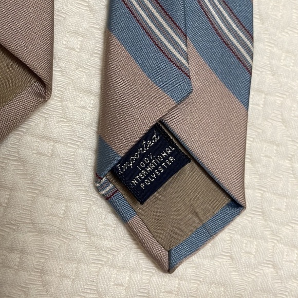 Givenchy Classic Taupe and Blue Silk Striped Tie—Great Condition! - Picture 6 of 7